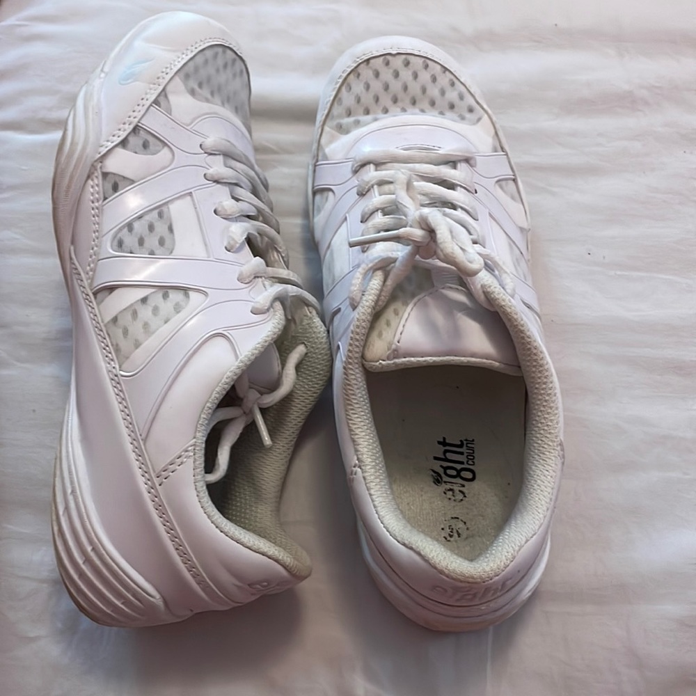 Bright white cheer shoes